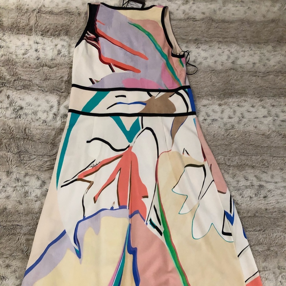 : : ROBERTO CAVALLI Multi Color Abstract Print Sleeveless Short Dress : : - Picture 15 of 16